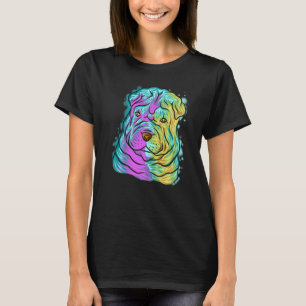 Pop Portrait Shar Pei Dog Mama Mother's Da T-Shirt