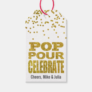 Pop Pour Celebrate Gold Imitate Glitzer Custom Win Geschenkanhänger