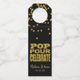 Pop Pour Celebrate | Imitats Gold Glitzer Flaschenanhänger