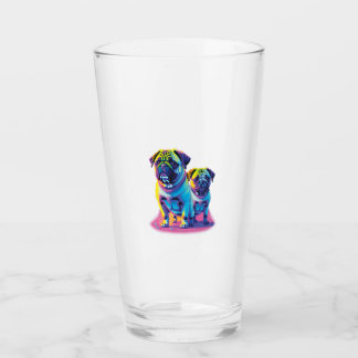 Pop Pugs in Pink  Glas