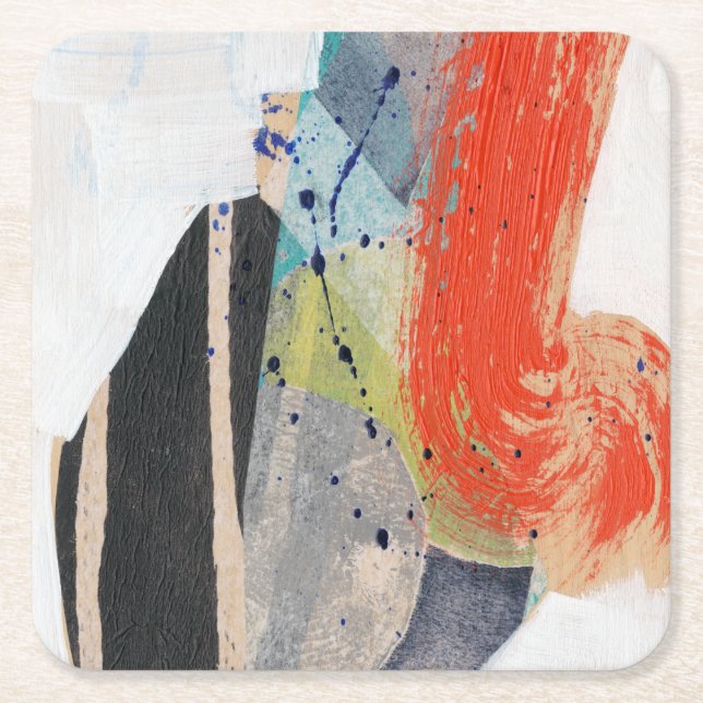 Pop Quirk I Rechteckiger Pappuntersetzer (Vorderseite)