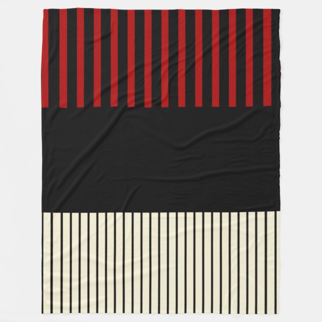 Pop - Rot und Creme Fleecedecke (Vorderseite)