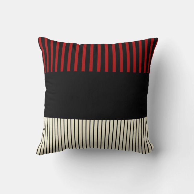 Pop - Rot und Creme Kissen (Rückseite)