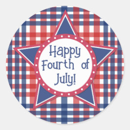 Pop Rot, Weiß und Blauer Kuchen Runder Aufkleber