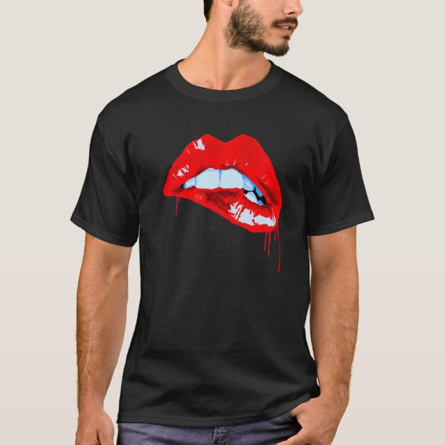 Pop Rote Lippen T-Shirt (Vorderseite)