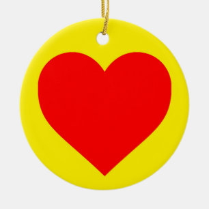 Pop Rotes Herz Keramik Ornament