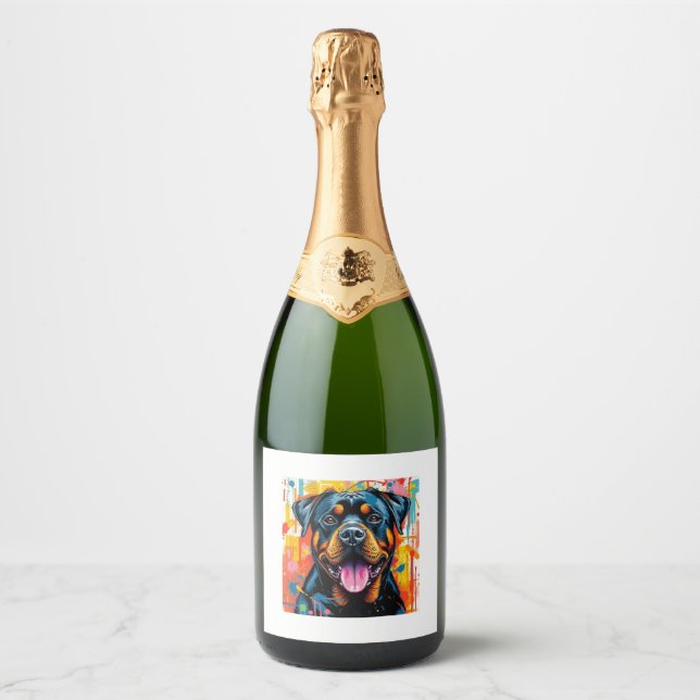 Pop Rottweiler Art � Vibrannte Splash Style (Vorderseite)