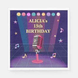 Pop-Sängerin Karaoke-Stars Geburtstagsjugend Serviette