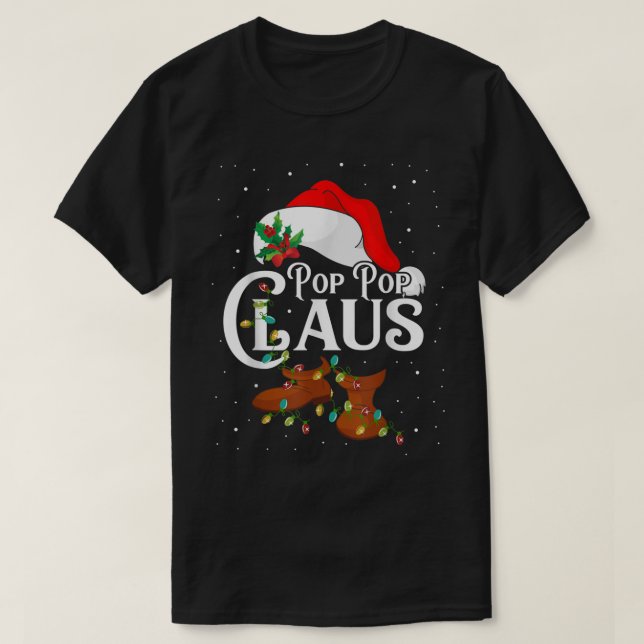 Pop Santa Pop Weihnachtslichtfamilie T-Shirt (Design vorne)