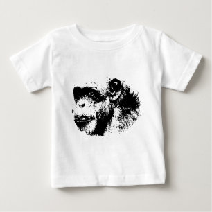 Pop Schwarz-Weiß-Schimpansen Kunst, Dichtung und M Baby T-shirt