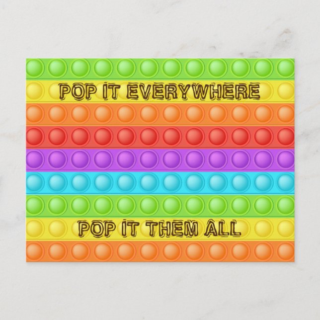Pop sie alle und überall mit TEXT farbig Postkarte (Vorderseite)