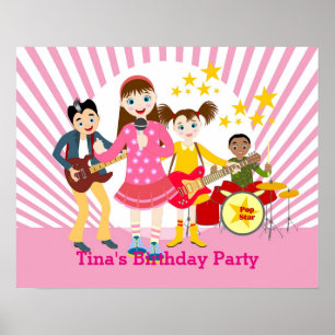 Pop Star Geburtstagsparty Poster