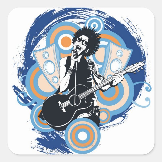 Pop Star Quadratischer Aufkleber (Vorderseite)