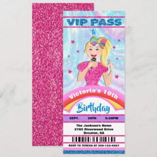 Pop Star Singer VIP Pass Tickets Geburtstag Einladung