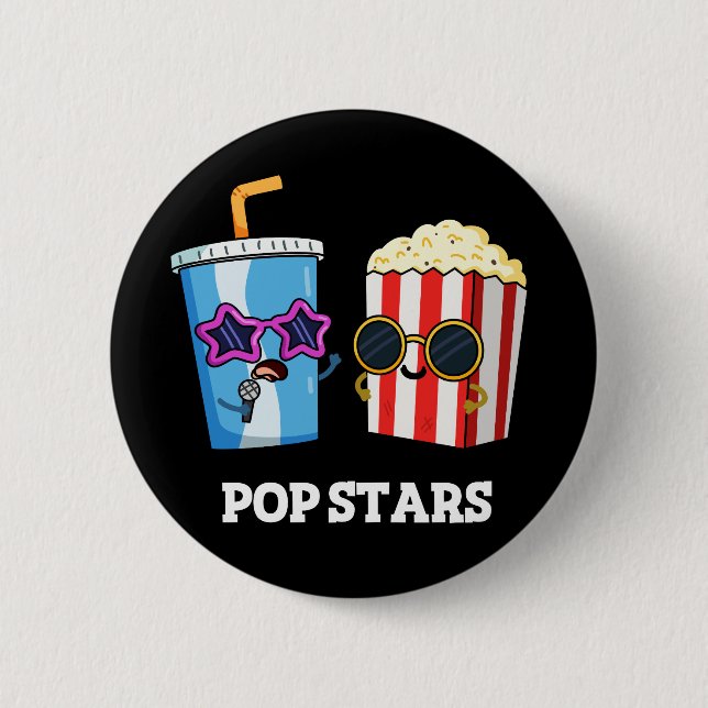 Pop Stars Funny Snack Pub Dark BG Button (Vorderseite)