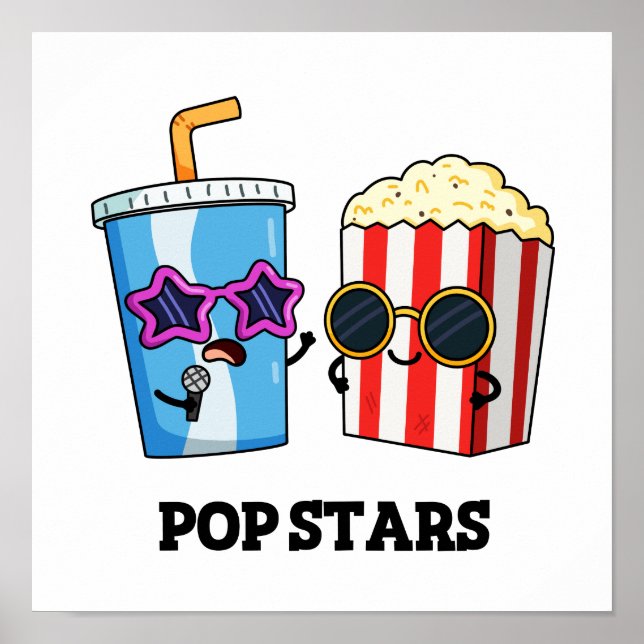 Pop Stars Funny Soda Pop Popcorn Pub Poster (Vorne)