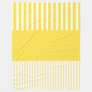Pop - Streifen - gelb und weiß Fleecedecke