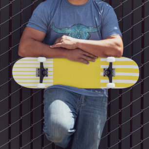 Pop - Streifen - gelb und weiß Skateboard