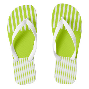 Pop-Streifen in Kalkgrün und Weiß Flip Flops