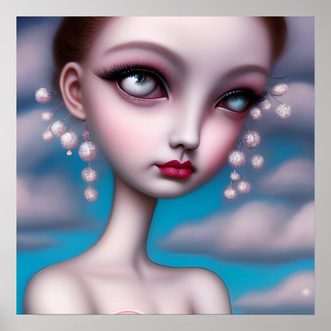Pop Surrealismus Long Neck Girl Poster (Vorne)