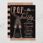 Pop The Bubbly Brautparty Einladung, Imitate Gold Einladung<br><div class="desc">Feiern Sie die zukünftige Braut,  indem Sie mit dieser schönen Einladung die Teilnehmer zu einem Brautbrunch einladen. **Glitzer und Folie sind eingebettete Bilder von Glitzer und Folie und werden flach gedruckt. Es wird kein Glitzer oder Folie in diesem Artikel verwendet.**</div>