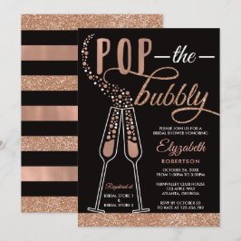 Pop The Bubbly Brautparty Einladung, Imitate Gold Einladung