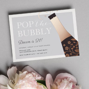 Pop The Bubbly Geburtstagsfeier Folien-Einladung Folieneinladung