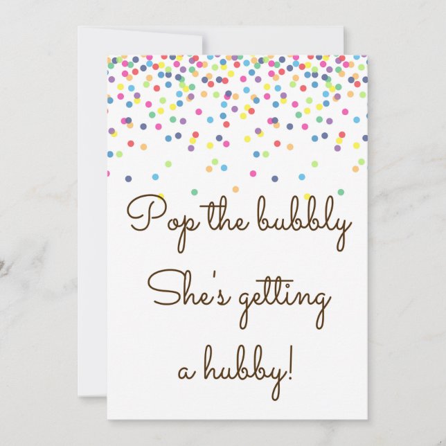 Pop The Bubbly She bekommt ein Hubby-Zeichen-12x18 Einladung (Vorderseite)