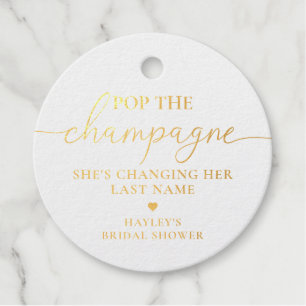 Pop The Champagne Gold Fours Gift Tag