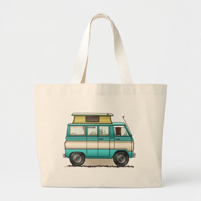 Pop Top Van Camper Jumbo Stoffbeutel (Vorne)
