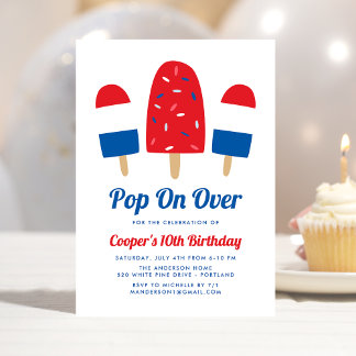 Pop über 4. Juli Popsicle Geburtstag Einladung