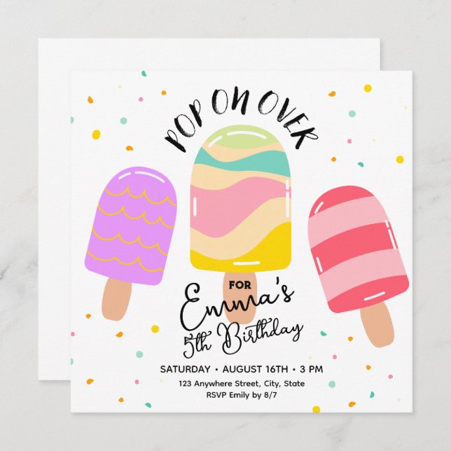 Pop über Geburtstagsparty Einladung Postkarte (Vorne/Hinten)