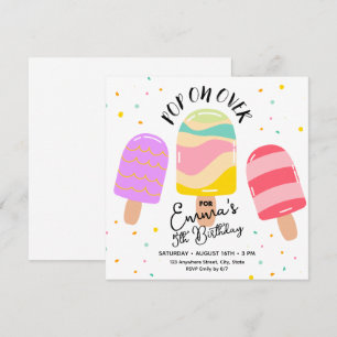 Pop über Geburtstagsparty Einladung Postkarte