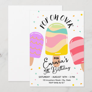 Pop über Geburtstagsparty Einladung Postkarte