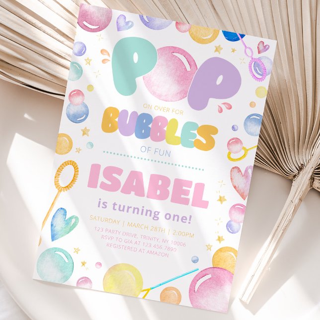 Pop über "Over" für Blasen Geburtstag Einladung (Von Creator hochgeladen)