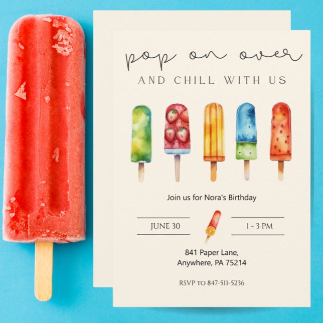 Pop über Popsicle Custom Birthday Einladung (Von Creator hochgeladen)