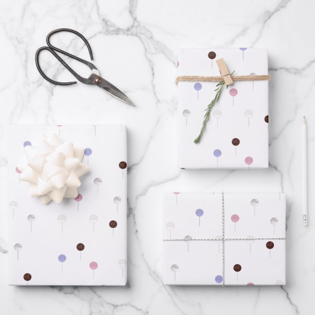 Pop überall in Weiß Geschenkpapier Set (Vorderseite)