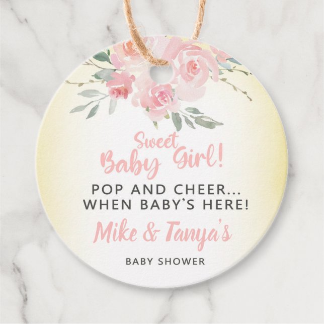 Pop und fröhliche kleine Mädchen Duschanhänger. Geschenkanhänger (Vorderseite)