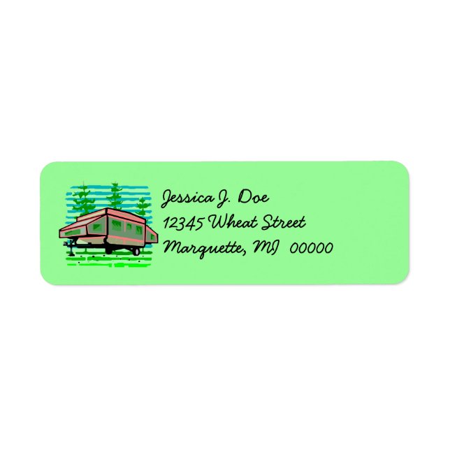 Pop-up Camper Camping Glamping Address Labels (Vorne)