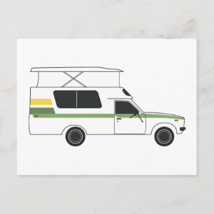 Pop-up-Chinook-Camper Retro-Limonen-Lime Postkarte