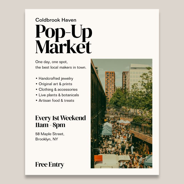 Pop Up Market Retro Editorial Photo Flyer (Von Creator hochgeladen)