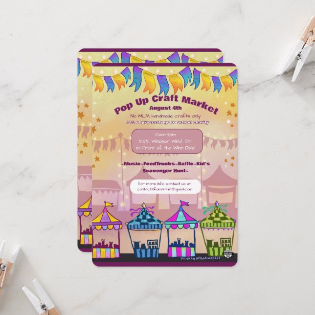 Pop-Up-Markt-Event-Flyer (ohne KI) (Vorderseite/Rückseite Beispiel)