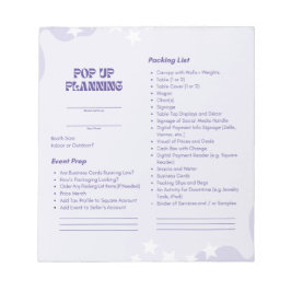 Pop-Up-Marktplanungspaket Notizblock