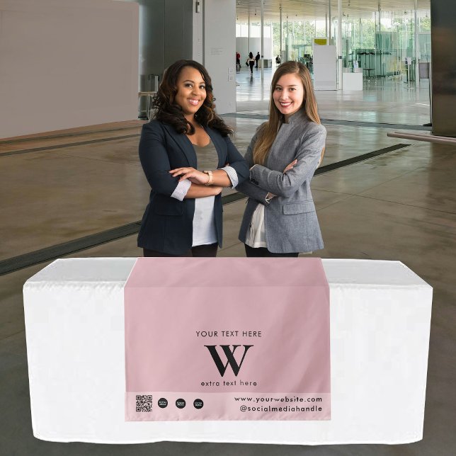 Pop-Up-Shop-Buchstaben-Logo-QR-Code-Tischläufer Ro Wandteppich (Pop Up Shop Letter Logo QR Code Table Runner Pink Tapestry)