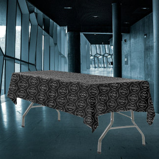 Pop-Up-Shop Geschäft Logo Muster Messe Schwarz Tischdecke