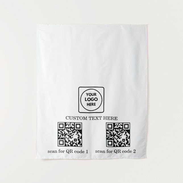 Pop Up Shop Logo QR Code Branding Display Wandteppich (Vorderseite)