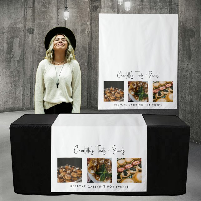 Pop Up Shop Table Runner Banner Catering Fotos Wandteppich (Pop Up Shop Table Runner Banner Catering Photos Tapestry)