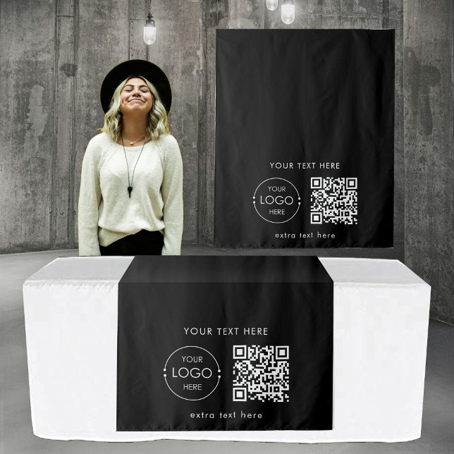 Pop Up Shop Table Runner Banner Logo QR Code Wandteppich (Pop Up Shop Table Runner Banner Logo QR Code Tapestry)