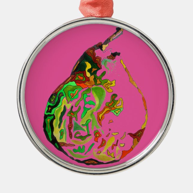 Pop von Birnen Silbernes Ornament (Vorne)