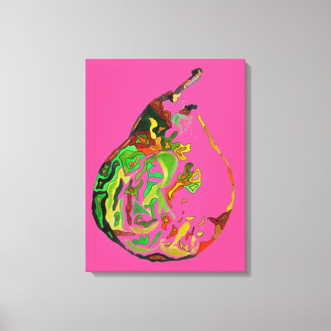 Pop von Birnfrüchten Kunst Aquarellkunst Illustrat Leinwanddruck (Vorderseite)